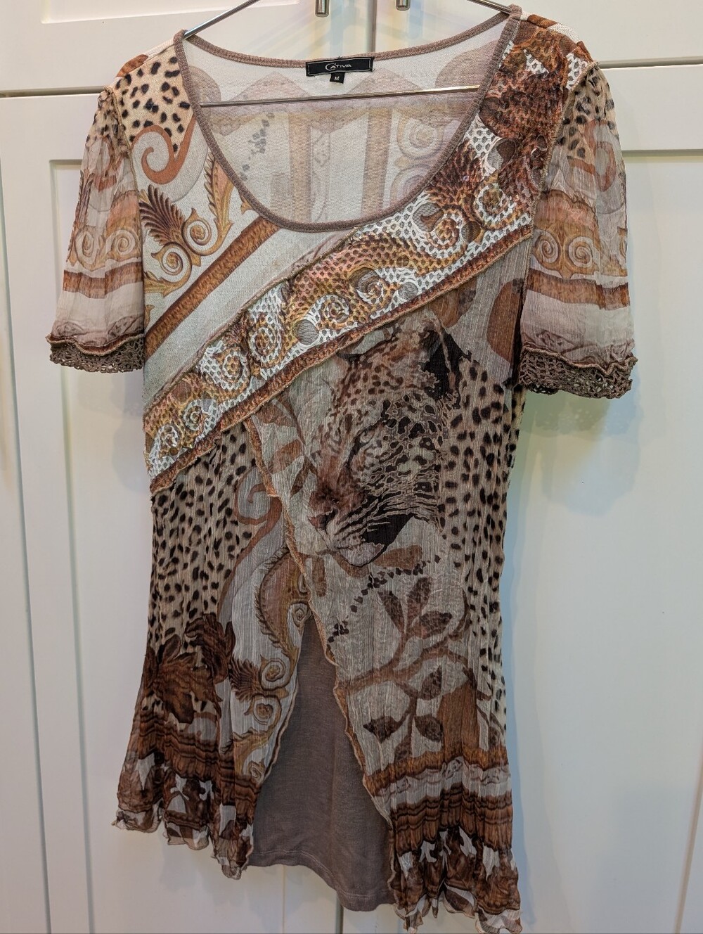 Cativa Mesh Overlay Top.